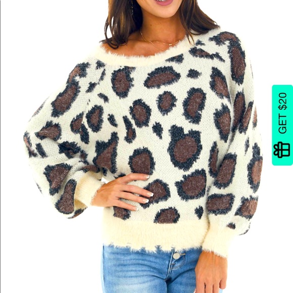 Umgee | Sweaters | Fuzzy Leopard 